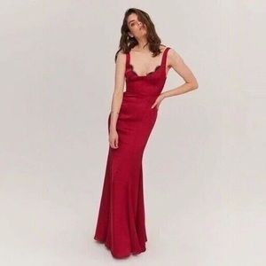 Fame & Partners Ara Satin Dress Gown